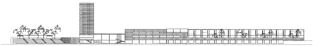 Hotel. Alzado sur/South elevation