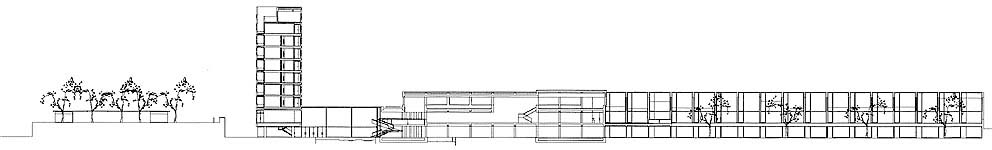 Hotel. Seccin longitudinal/Longitudinal section