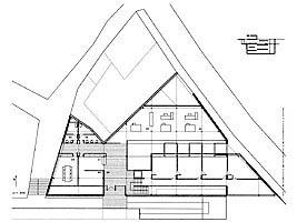 Planta acceso urbanismo, recepcin, sala de reuniones, delineacin y aseos / Town planning entrance floor, reception, meeting room, draughtsmen, toilets