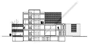 Alzado seccional B/Section elevation B