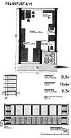 CIAM II. Dos de las propuestas. La Frankfurt 36 utilizada en Hellerhof y la 31,8 con un beb en el corredor/CIAM II. Two of the proposals. Frankfurt 36 used at Hellerhof and 31.8 with a baby in the corridor