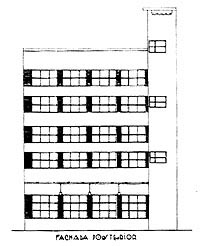 Albergue de la Asociacin Valenciana  de la Caridad, Valencia. Alzados del proyecto preliminar y definitivo. 1934/Asociacin Valenciana de la Caridad Hostel, Valencia. Elevations from preliminary and final project. 1934