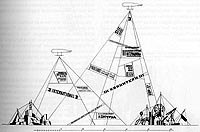  Hermanos Vesnin y L.Popova. proyecto espectculo de masas Congreso KOMINTERN/ Design for a mass spectacle at the Komintern Conference, Mosc/Moscow, 1921