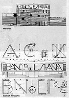 J.R.Moneo, Diseo de letras para el Banco de Espaa en Jaen/Lettering design for the Bank of Spain branch in Jaen. 1982-88