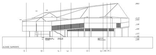 Alzado suroeste/Suotwest elevation