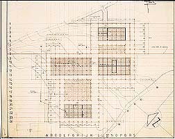 CESA, Alicante, 1965-1974. Modulación: plano de cimientos / CESA, Alicante, 1965-1974. Modular system: foundations plan