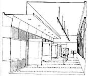 Perspectiva del interior de la sala de exposicin / Interior of exhibition room perspective