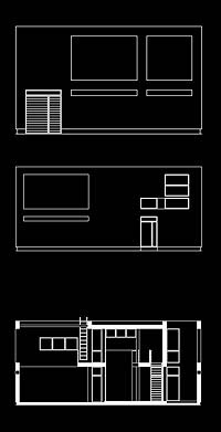 Alzado sur/South elevation. Alzado este/West elevation. Seccin/Section