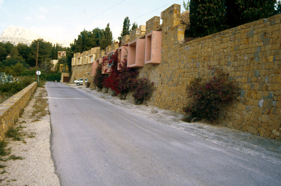 Las viviendas familiares, detalle del muro/Family houses, detail of the wall