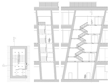 Planta escaleras tipo/Staircase type floor / Seccin/Section A / Seccin/Section B